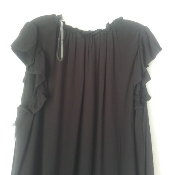 Terra & Sky flutter sleeve women's size 2X black top - Picture 5 of 12